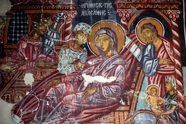 Byzantijns fresco uit de 15e eeuw